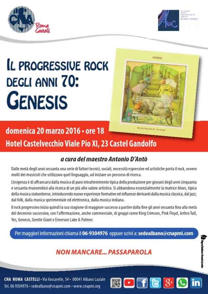 Castel Gandolfo – lezione sul Progressive Rock degli anni ’70