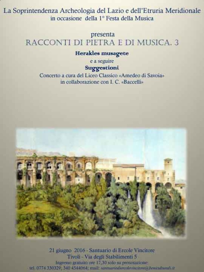 Festa della Musica a Tivoli – Santuario di Ercole Vincitore “Racconti di pietra e musica”