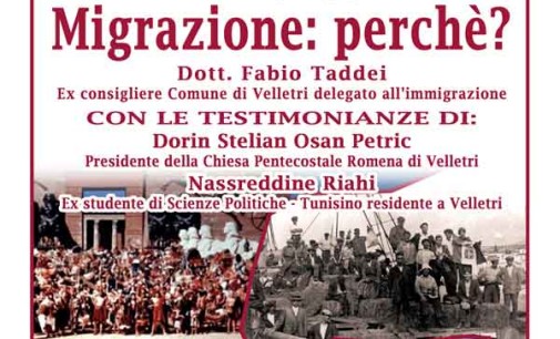 Velletri – “MIGRAZIONE: PERCHE’?”