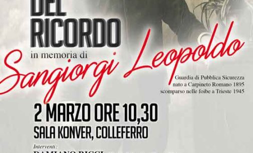 Colleferro – “Giornata del Ricordo”, in memoria di Leopoldo Sangiorgi