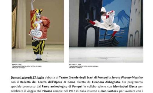 Serata Picasso-Massine, in scena Parade e Pulcinella al Teatro Grande degli Scavi di Pompei