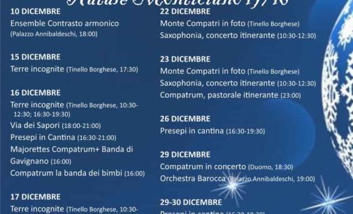 Monte Compatri, il calendario del Natale Monticiano