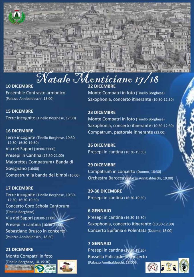 Monte Compatri, il calendario del Natale Monticiano