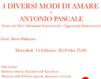 Conferenza-spettacolo di Antonio Pascale dal titolo: “4 lezioni sentimentali, 4 donne, 4 diversi modi di amare””