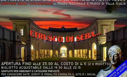 ETRUSCO DI SERA… Sabato 25 agosto 2018