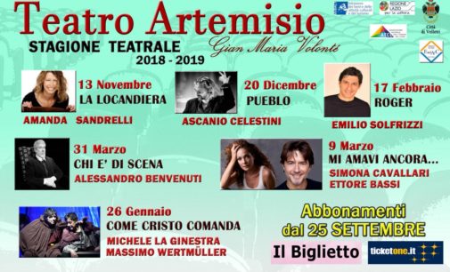 Teatro Artemisio-Volontè, al via la campagna abbonamenti per la stagione 2018-2019