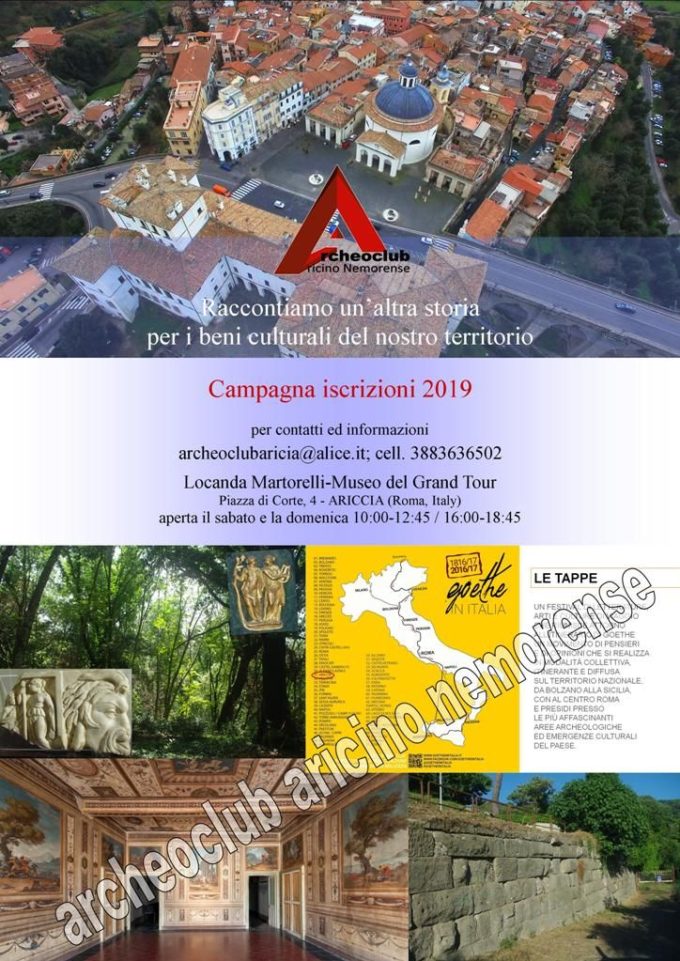 Archeoclub aricino nemorense iscrizioni 2019