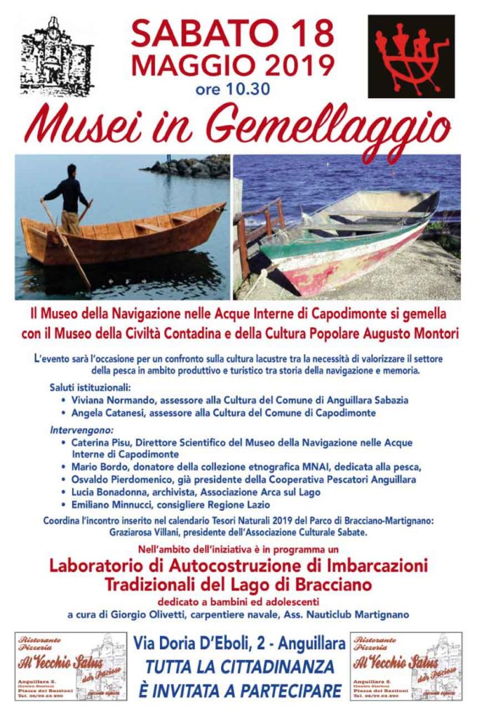 Anguillara il 18 maggio: Musei in Gemellaggio all’insegna della cultura lacustre