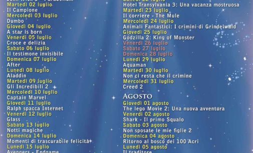  VELLETRI – “Cinema sotto le Stelle”, si parte il 1° luglio