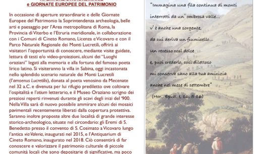 “La Villa di Orazio e i luoghi oraziani tra poesia e musica”.