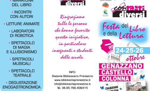 Dal 24 al 26 Ottobre si svolgerà al Castello Colonna di Genazzano “Contesti Diversi”