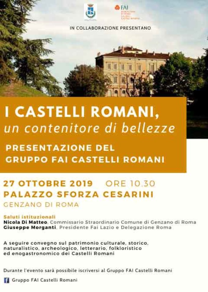Palazzo Sforza Cesarini ospita la presentazione del Gruppo FAI Castelli Romani