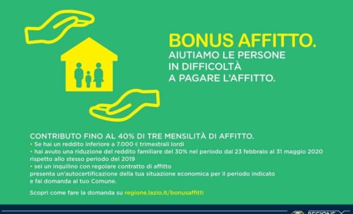 MARINO – IN ARRIVO CONTRIBUTI REGIONALI PER AFFITTI ANNO 2020