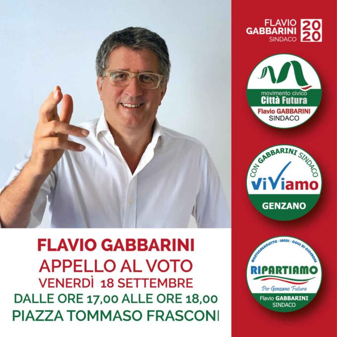 Ultimo appello al voto di Flavio Gabbarini da piazza Tommaso Frasconi alle ore 17