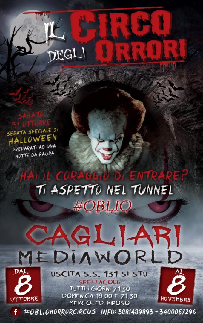 Cagliari: Fiato sospeso e tremendo divertimento con Oblio Horror Circus