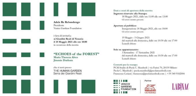 Venice Gardens Foundation | ECHOES OF THE FOREST | Maria Thereza Alves e Jimmie Durham | Giardini Reali di Venezia