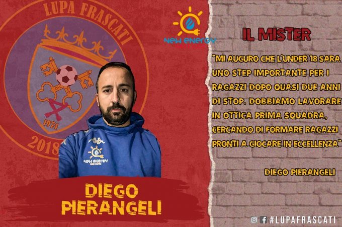 La Lupa Frascati comunica di avere affidato il gruppo Under 18 a mister Diego Pierangeli.