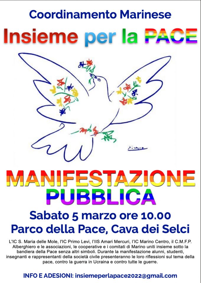 Manifestazione per la Pace di sabato 5 marzo al Parco della Pace di Cava dei Selci