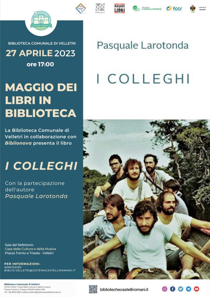 Velletri – Presentazione del libro  “I colleghi” di Pasquale Larotonda