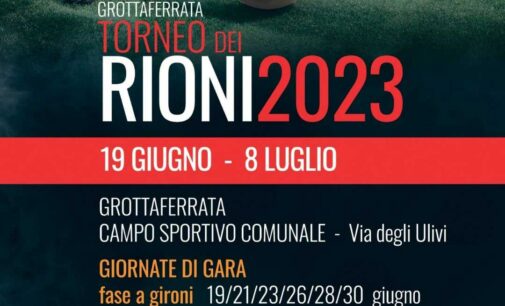 Grottaferrata – Torneo dei Rioni 2023: torna la sfida calcistica cittadina dal 19 giugno all’8 luglio