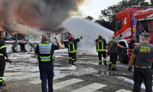 Incendio impianto via E. Ferrari a Ciampino