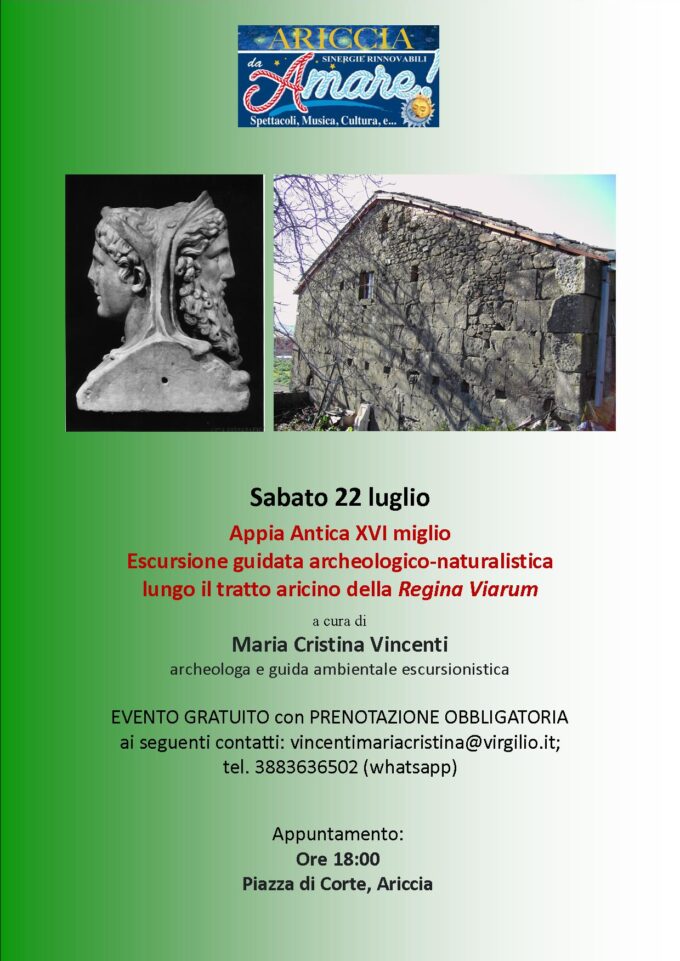 Appia Antica con l’archeologa e guida Aigae Maria Cristina Vincenti