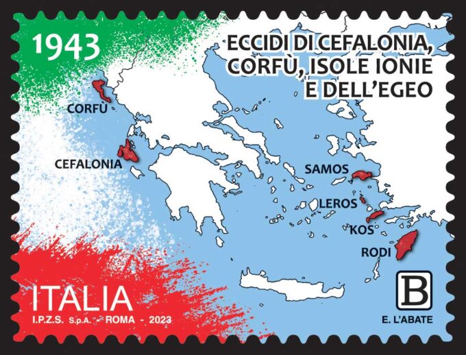 Emissione francobollo Eccidi di Cefalonia, Corfù, Isole Ionie e dell’Egeo