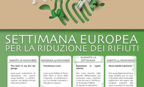 Ciampino partecipa alla Settimana Europea per la Riduzione dei Rifiuti