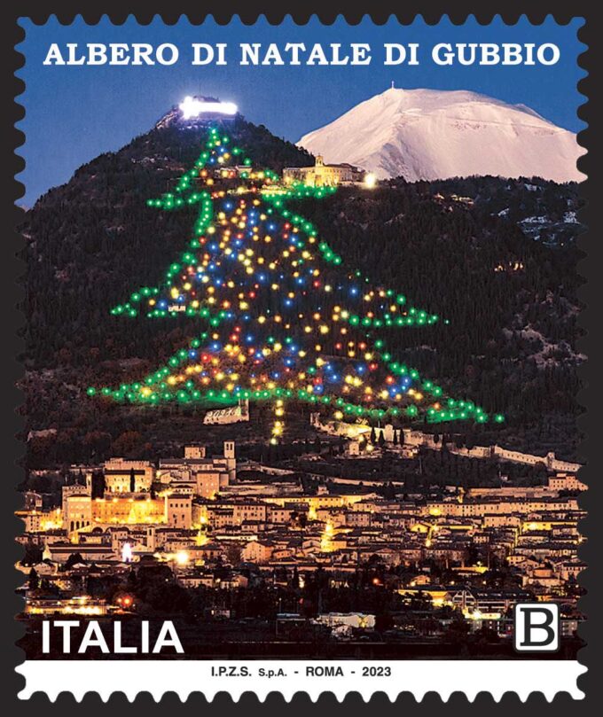 Emissione francobolli Santo Natale e Albero di Natale di Gubbio