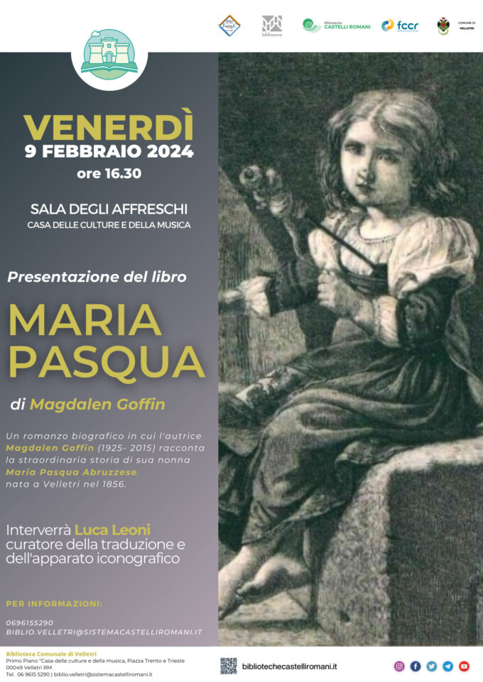 VELLETRI – presentazione del libro Maria Pasqua di Magdalen Goffin