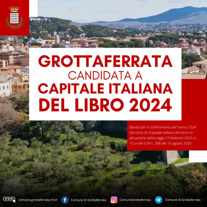 Grottaferrata candidata a Capitale Italiana del Libro 2024