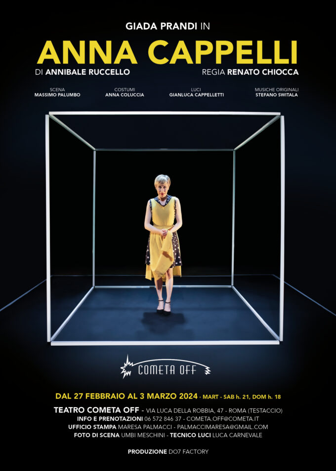ANNA CAPPELLI il classico moderno di Annibale Ruccello, dal 27 febbraio al 3 marzo al Teatro Cometa Off-Roma