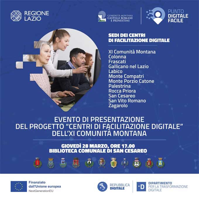 Evento di presentazione del progetto “Centri di Facilitazione digitale” dell’XI Comunità Montana