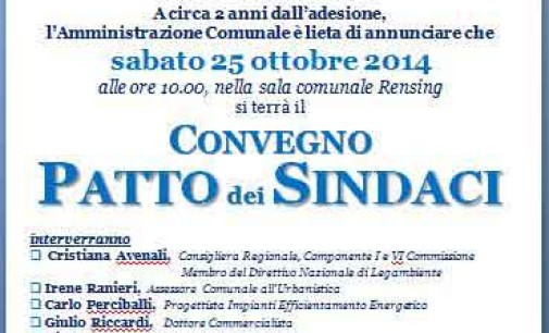 Sabato 25 convegno sul Patto dei Sindaci