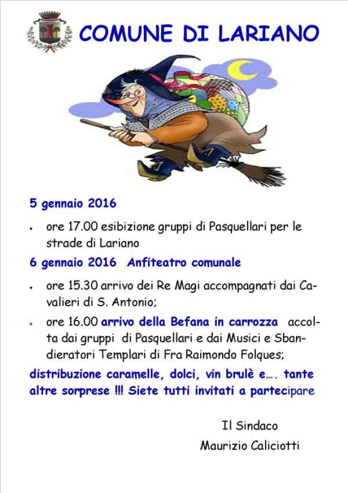 Attesa per l’arrivo della Befana a Lariano