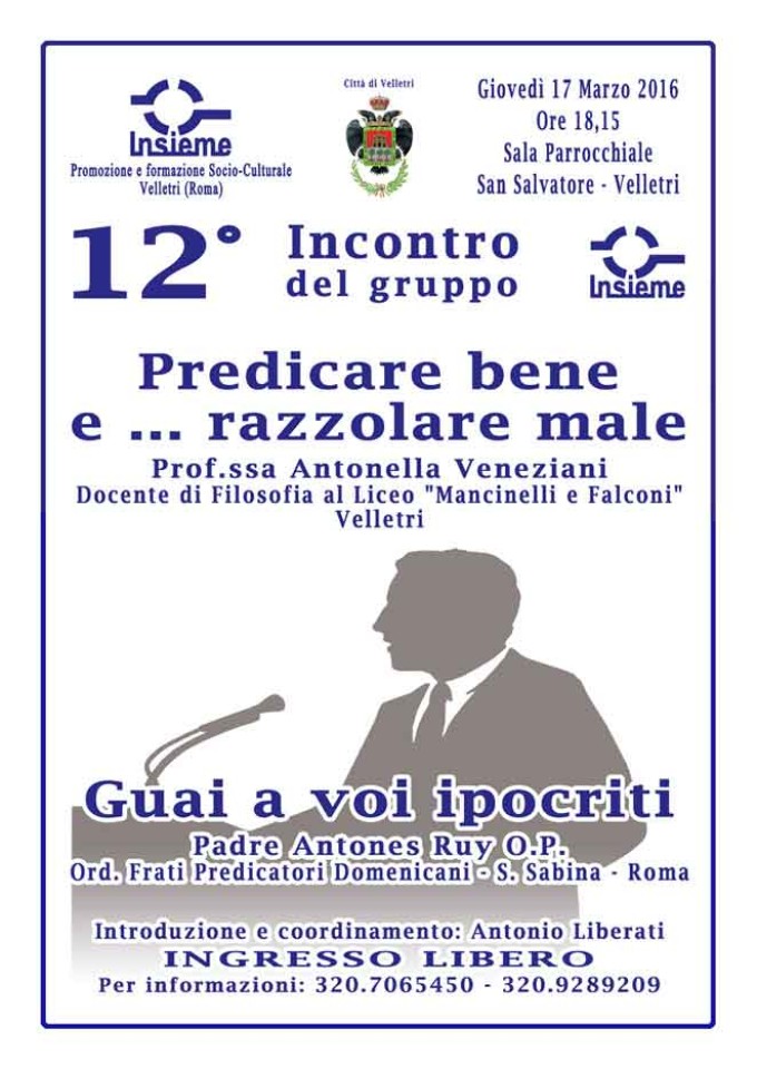 Il gruppo “Insieme” invita al suo 12° incontro