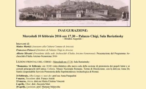 Ariccia: apre il corso di archeologia e storia dedicato alle antiche città del Lazio