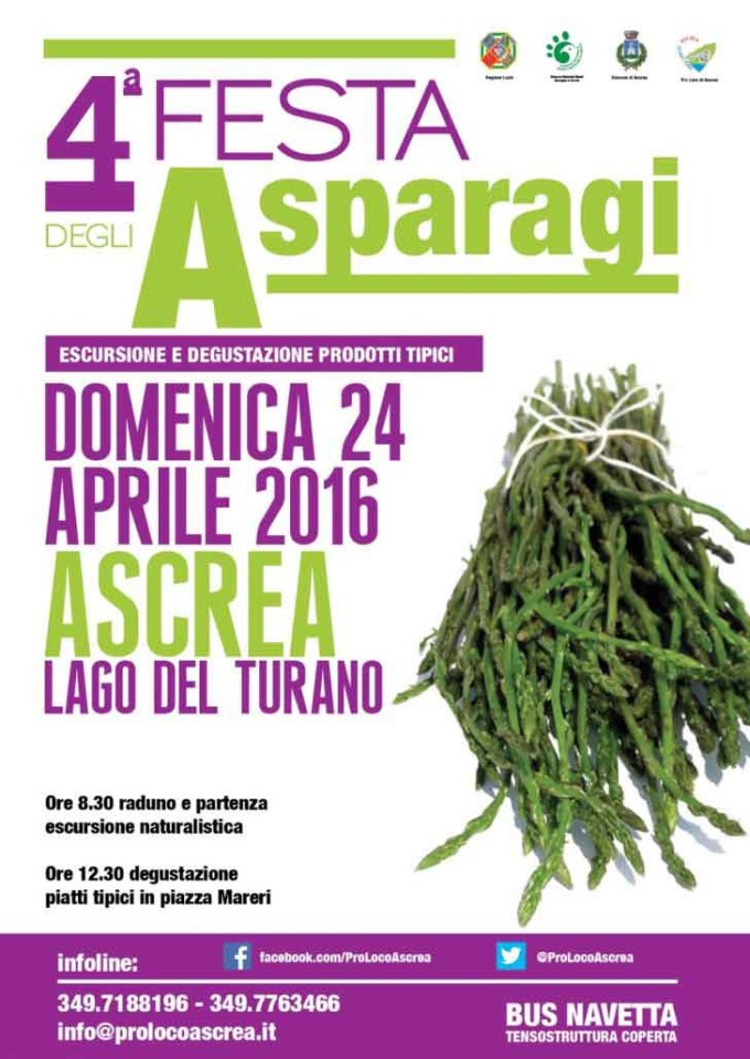 Asparagi selvatici in tavola e festa ad Ascrea il 24 aprile