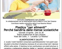 San Cesareo – “Bandiamo la plastica alimentare dalle mense scolastiche”