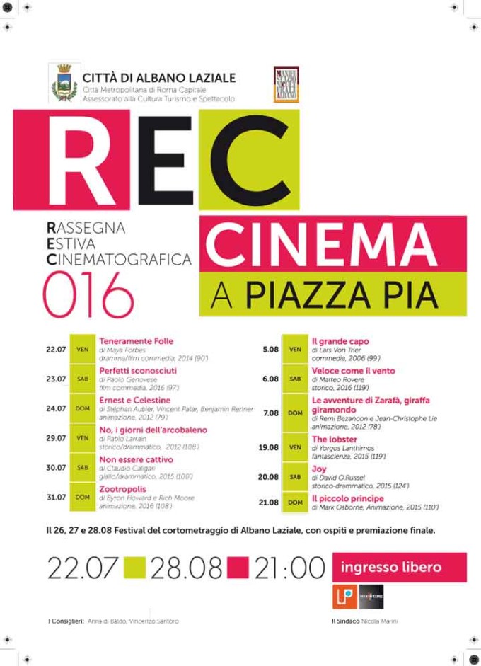 Albano – Torna il cinema all’aperto a Piazza Pia