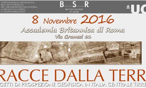 Accademia Britannica di Roma. Tracce dalla terra 8 novembre 2016