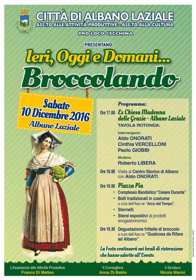 Albano, sabato 10 dicembre si festeggia il broccolo