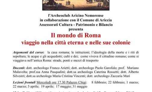 Ad Ariccia aperte le iscrizioni al nuovo corso di archeologia