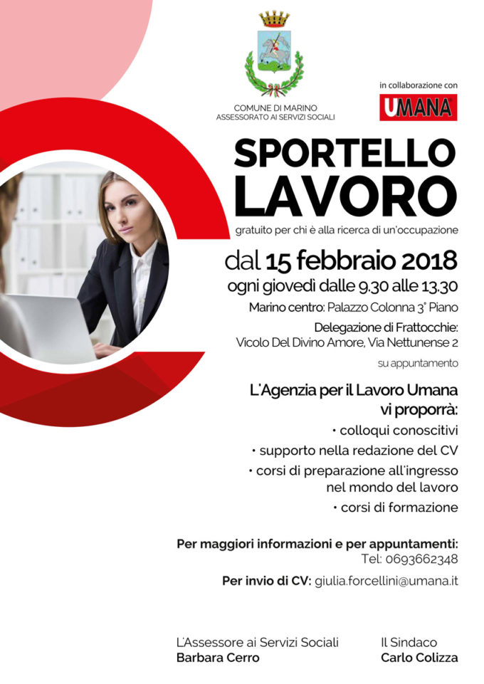 Apre a Marino lo sportello lavoro del comune