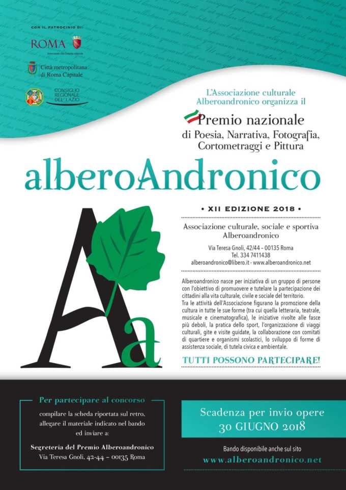 AlberoAndronico – Premio nazionale di Poesia, Narrativa, fotografia, Cortometraggi e Pittura