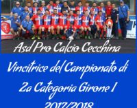 Albano Laziale: Pro Calcio Cecchina promosso in 1^ Categoria, le congratulazioni di Marini e Santoro