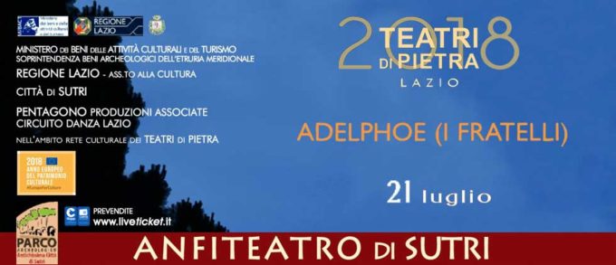 Sutri – Adelphoe, Teatri di Pietra prosegue con Terenzio