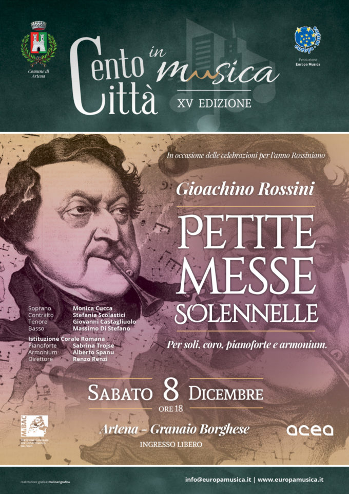 La grande musica di Rossini aprirà il mese di Artena Città Presepe
