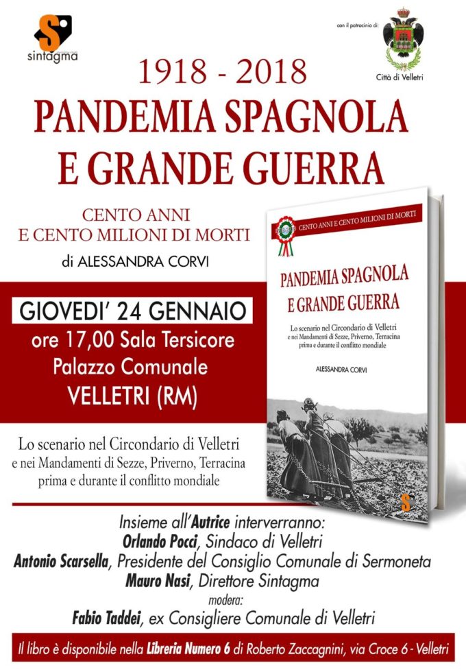 Pandemia Spagnola e Grande Guerra alla sala Tersicore, Velletri