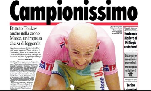 Frascati, il Giro d’Italia, e quella volta che Pantani…